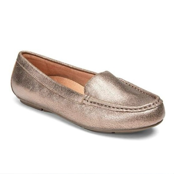 Vionic Shoes - Vionic Debbie Metallic Slip On Loafer Flats Bronze Size 8.5